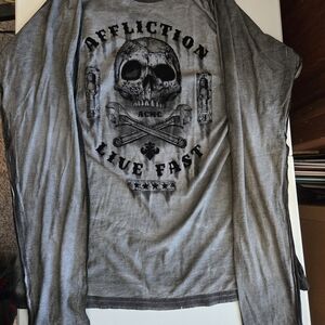 Affliction Charcoal Graphic T-Shirt
